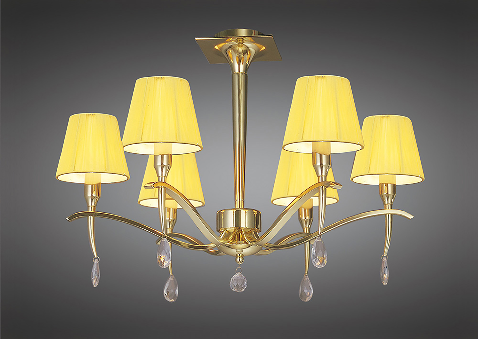 M0344PB  Siena PB Crystal Semi Flush 6 Light